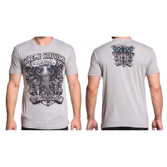 T-shirt Affliction Xtreme Couture - Modèle Hector Noir - Style Biker Tattoo Et Skull - 100% Coton